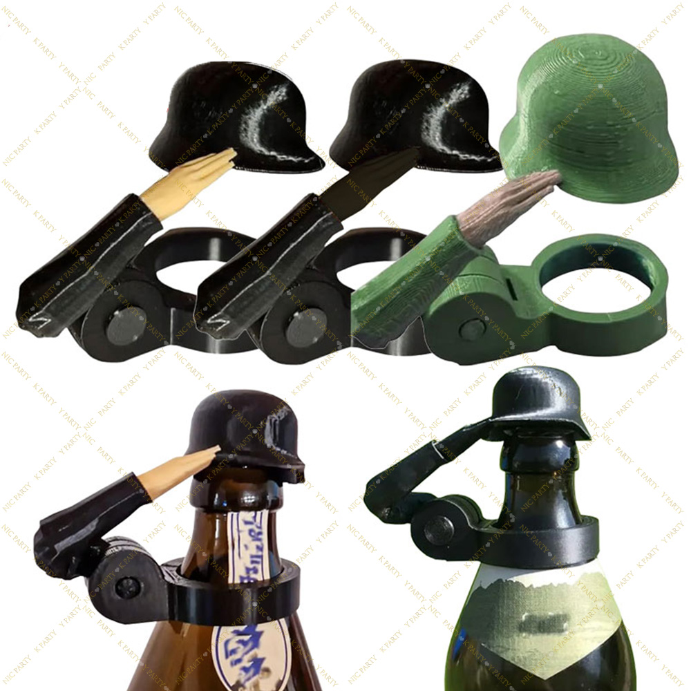 Funny Soldier Salute Beer Bott - Wine Beer Hat 评论和价格