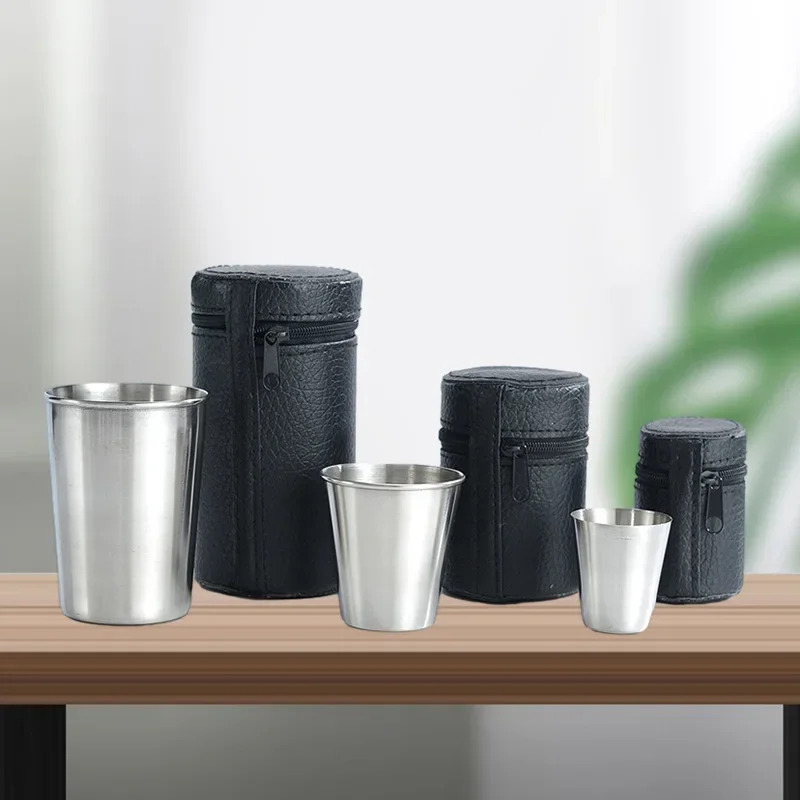 4Pcs Outdoor Travel Stainless  - Whisky Beer And Wine 评论和价格